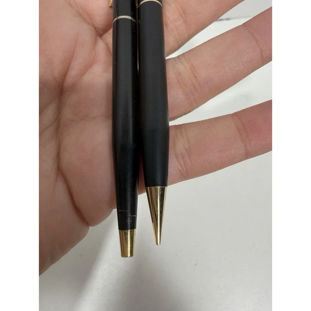 Sheaffer Vintage Snorkel Fountain Pen & Pencil Set Black NOT Working W/ Name Emb